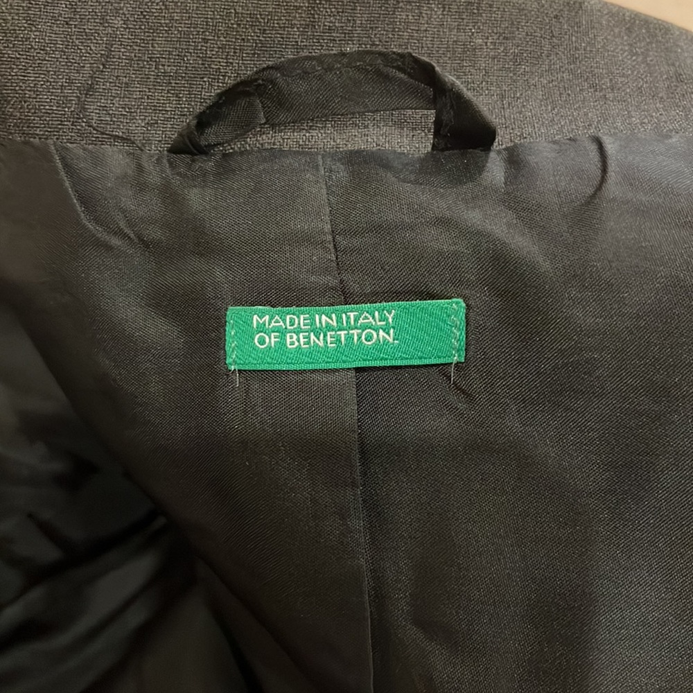 Benetton Brown Wool Blazer Size 8 44 Made in Italy Classic Tailored Wear to Work - Picture 4 of 8